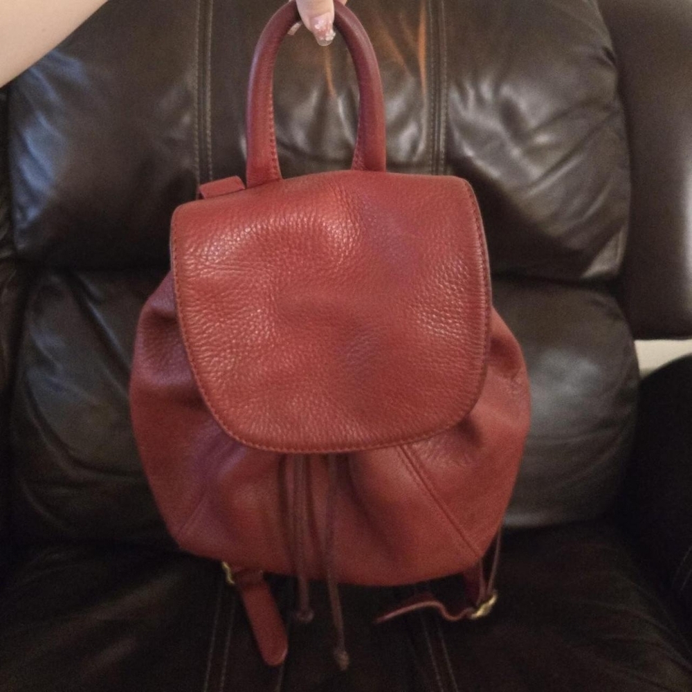 Red Leather Backpack